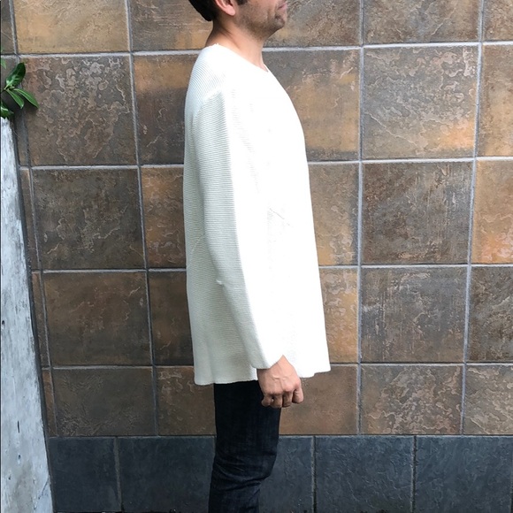 Men’s Cream Unknown New York Asymmetrical Sweater - Picture 3 of 8